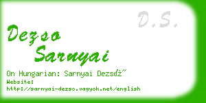 dezso sarnyai business card